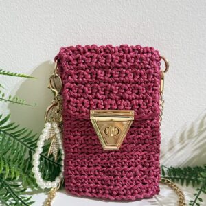 Swiss Phone Bag Rosewood Pink - Front View