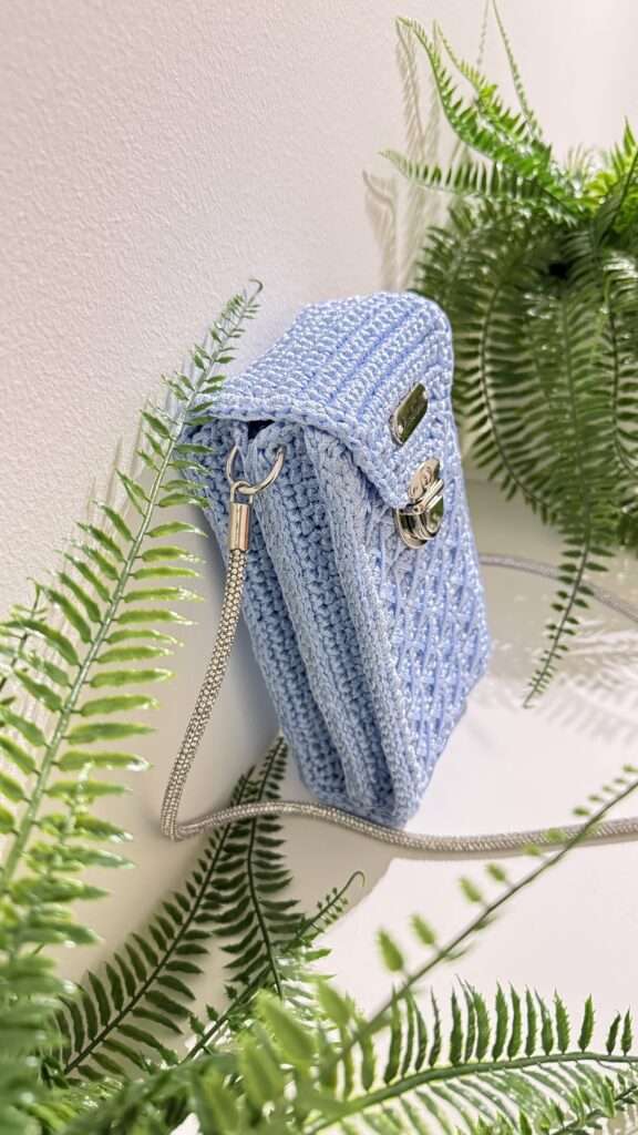 Swiss Phone Bag Powder Blue - Side View