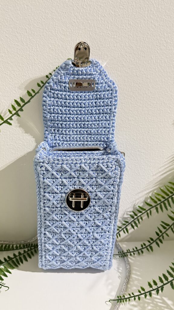 Swiss Phone Bag Powder Blue - Open View